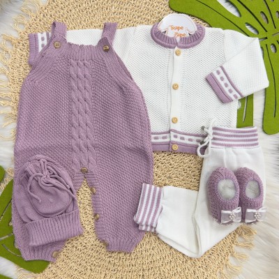  Kit algodão doce - Lilas e Branco